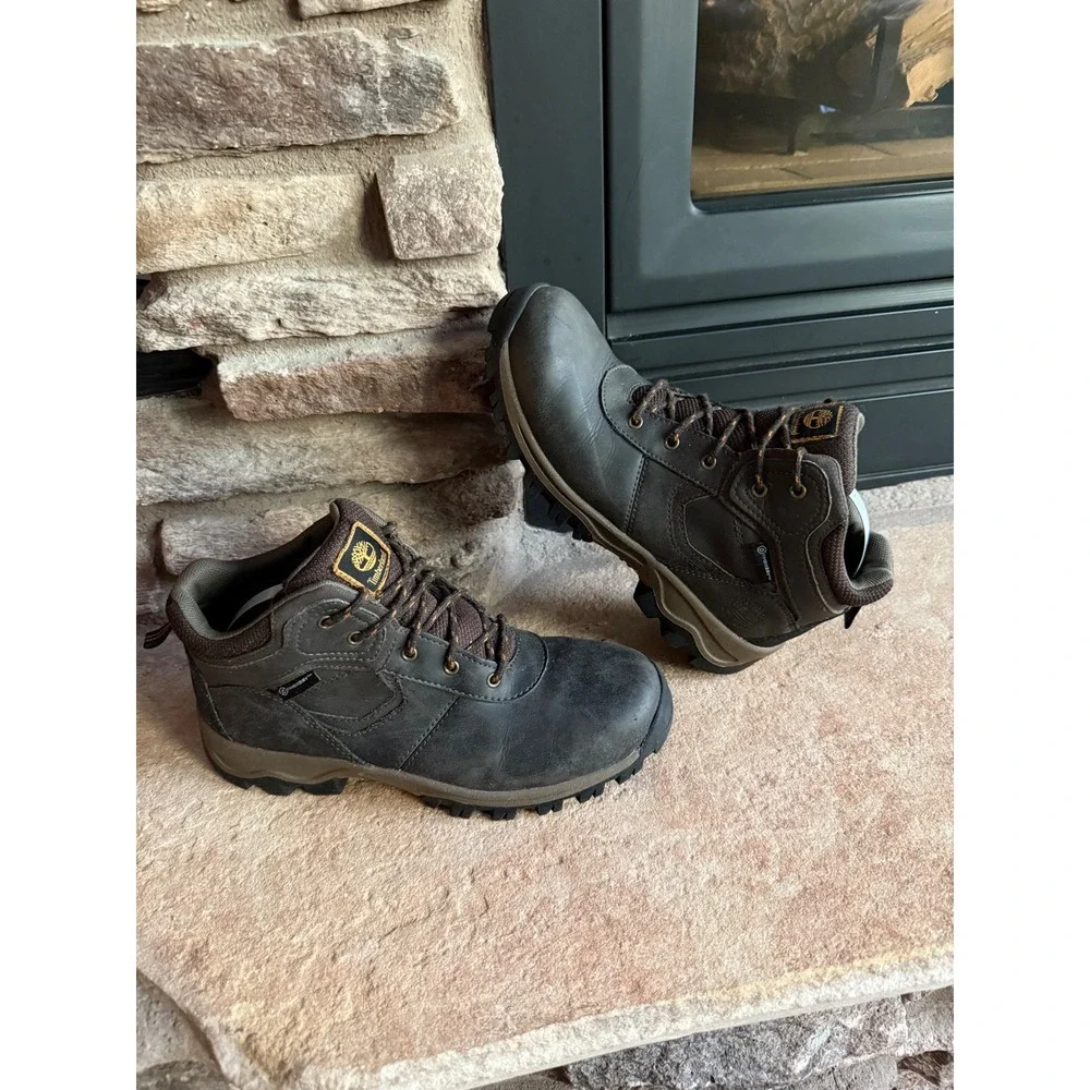 Timberland Boys Waterproof Hiking Boots Dark Brown TimberDry‎ Lace Up Size 5.5